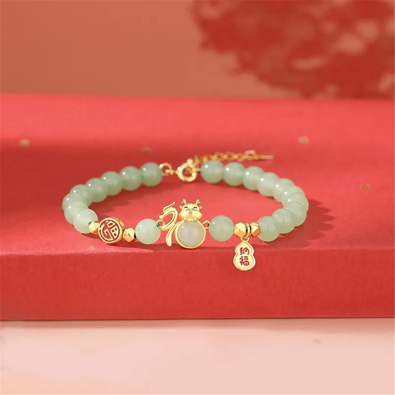 Full House Hetian Jade 925 Sterling Silver Bracelets Unisex Pale Greenish White Jade-1