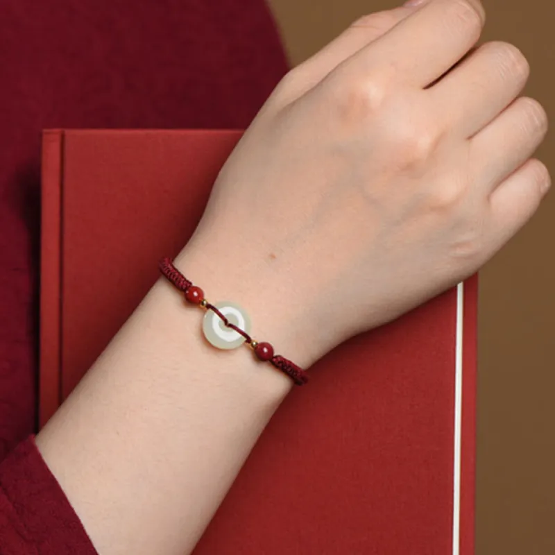 Full House Hetian Jade Bracelets Unisex Pale Greenish White Jade-1