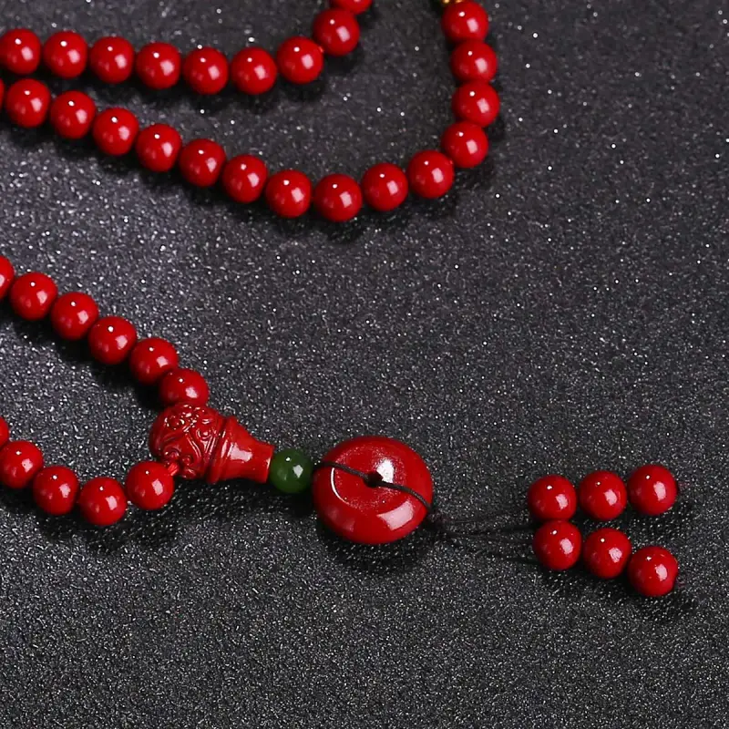 Full House Reconstructed Cinnabar Jade Bracelets Unisex-5