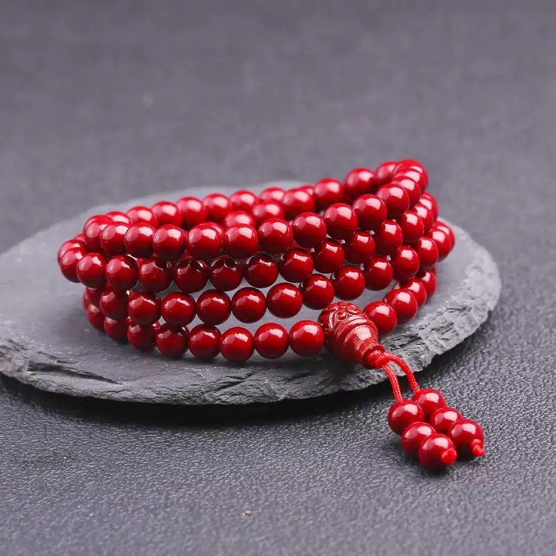 Full House Reconstructed Cinnabar Jade Bracelets Unisex-3