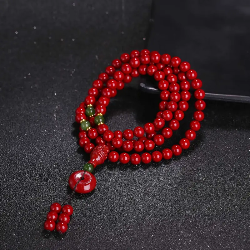 Full House Reconstructed Cinnabar Jade Bracelets Unisex-1
