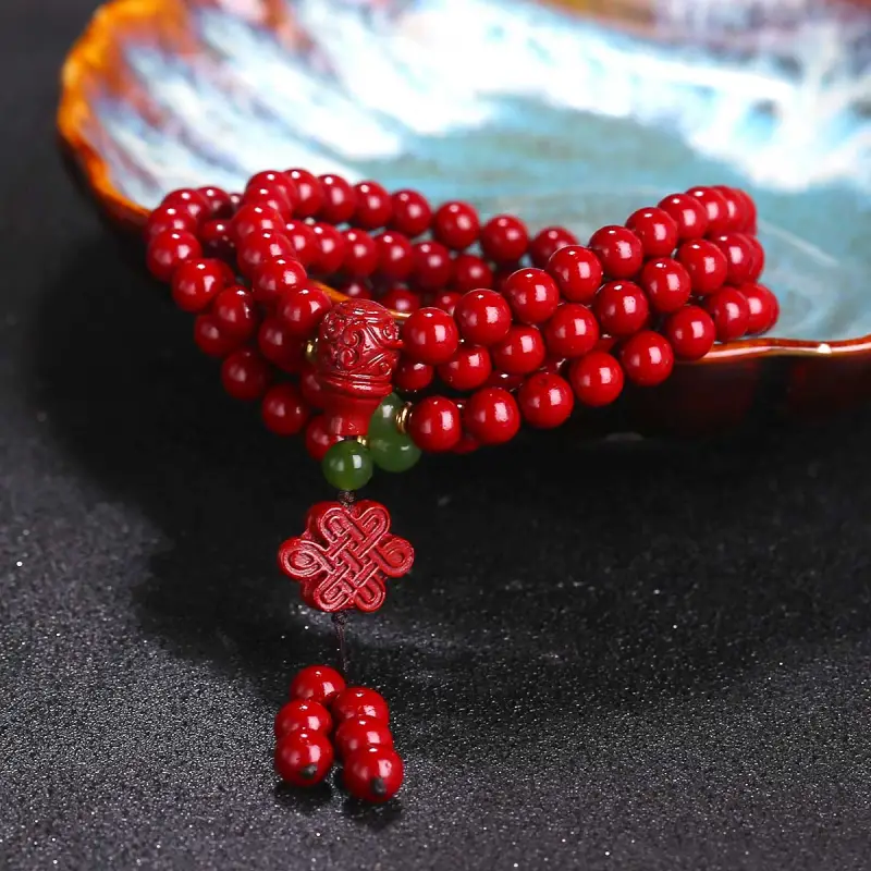 Full House Reconstructed Cinnabar Jade Bracelets Unisex-13