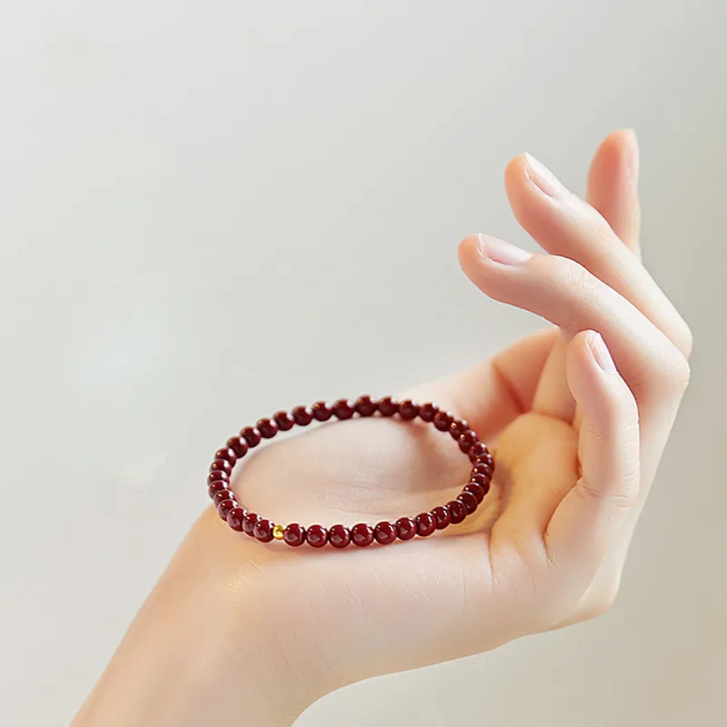 Full House Reconstructed Cinnabar Jade Bracelets Unisex-11