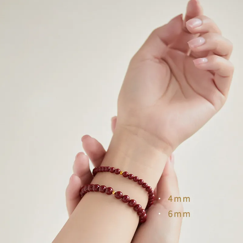 Full House Reconstructed Cinnabar Jade Bracelets Unisex-5