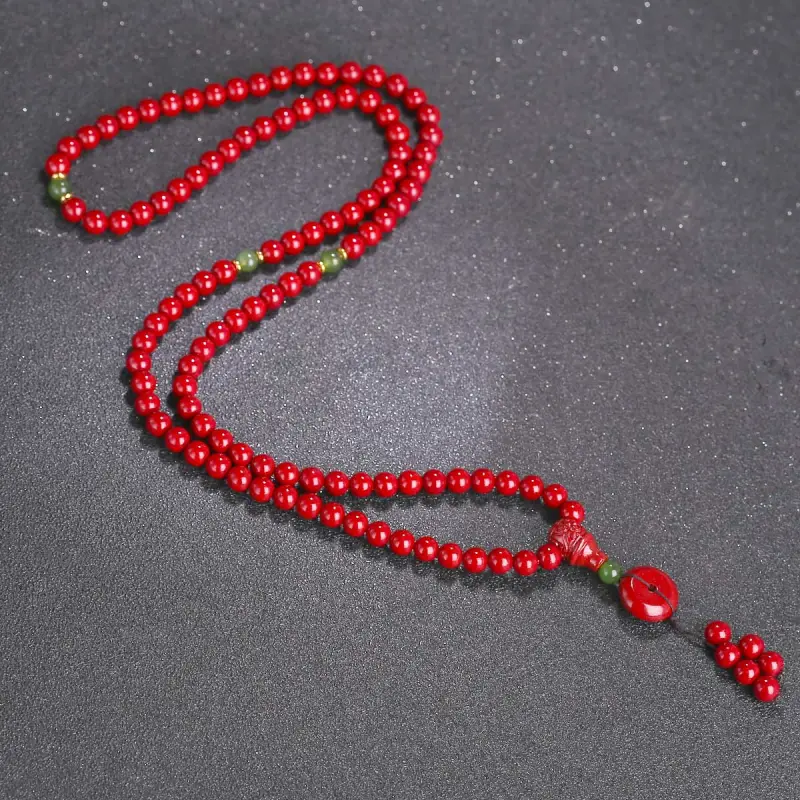 Full House Reconstructed Cinnabar Jade Bracelets Unisex-3