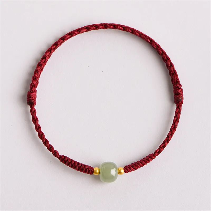 Full House Bracelets Pale Greenish White Jade Unisex-4