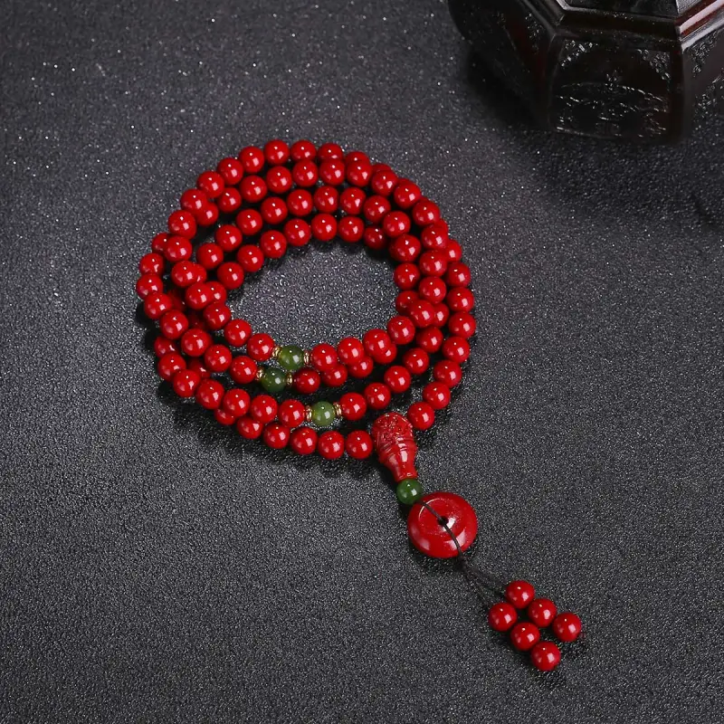 Full House Reconstructed Cinnabar Jade Bracelets Unisex-2