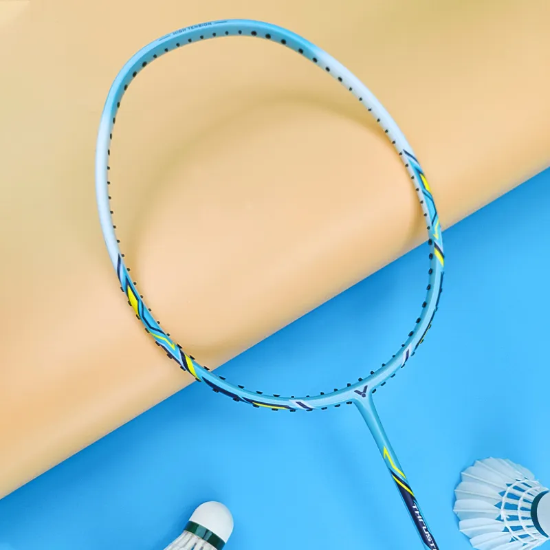 VICTOR Assault TK HWQL Victory Badminton Racket Offensive Hard Head Entry Level Unisex Single Grip White Blue-4