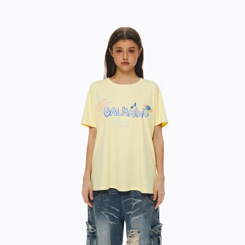 CALMMIND T Shirts Women's Yellow-4