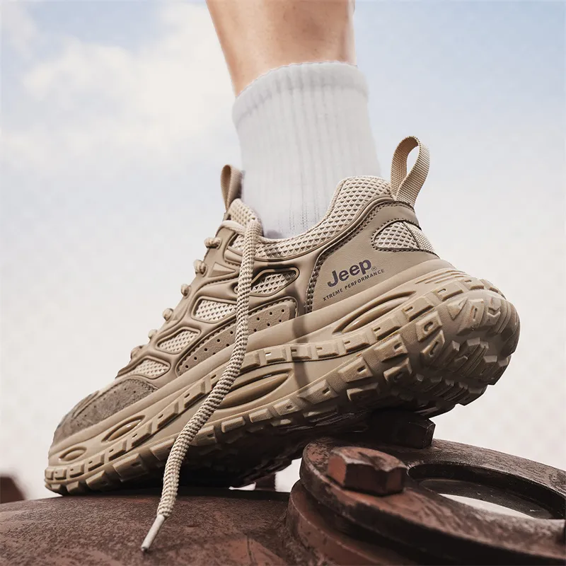 Jeep Cushioning Slip Resistant Lightweight Abrasion Resistant Low Top Hiking Shoes Men's-19