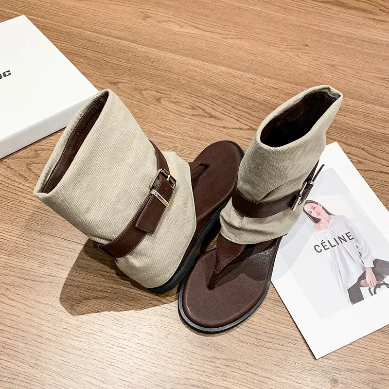 Cleverneonmore Roman Sandals Flat-2