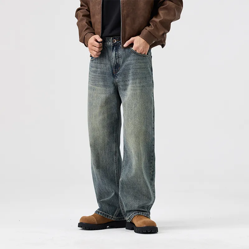 SONGS ALONG Jeans Unisex Vintage Blue-4