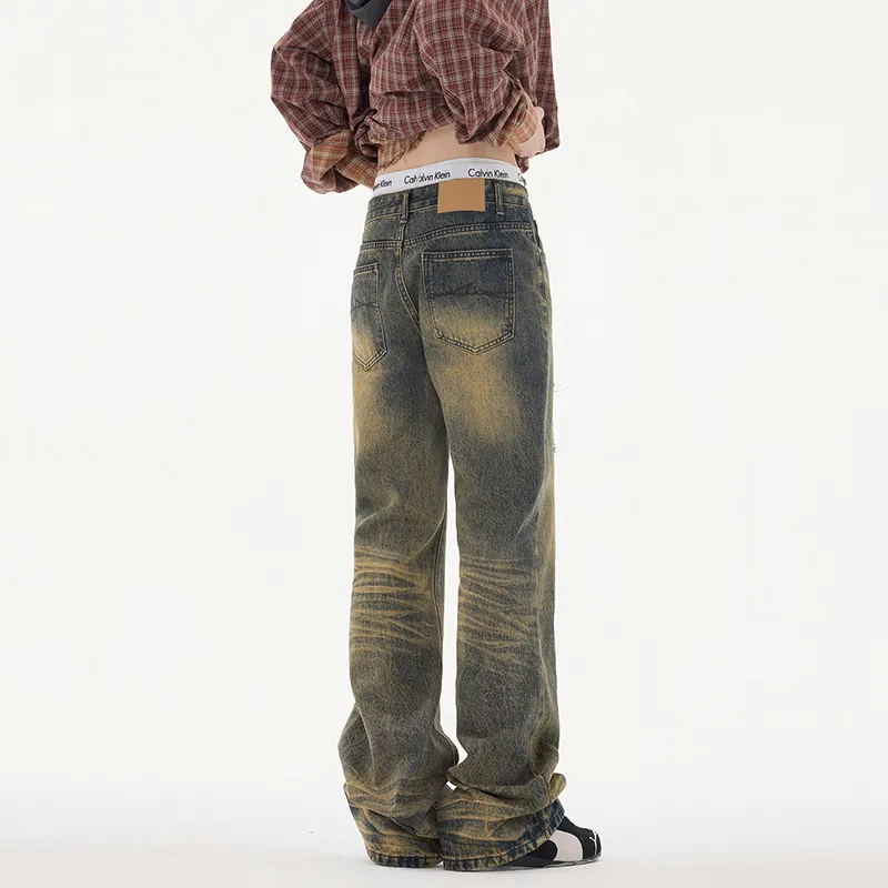 SONGS ALONG Jeans Unisex Yellow Mud-1