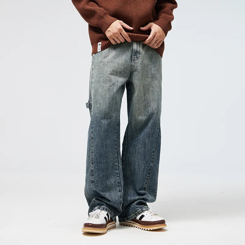 SONGS ALONG Jeans Unisex Vintage Blue-3