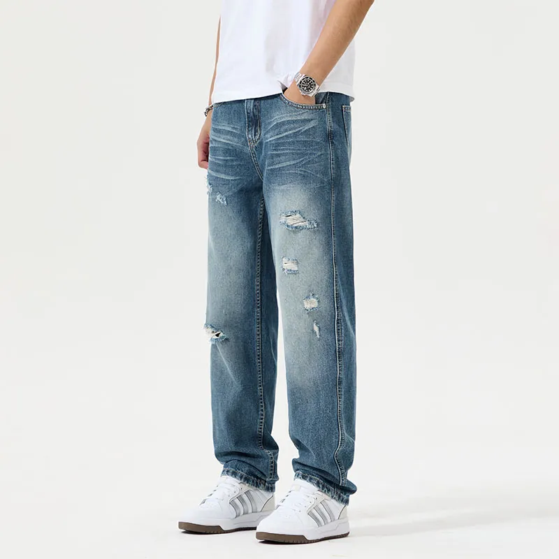 SONGS ALONG Jeans Unisex Blue-5