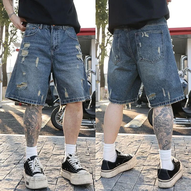 SONGS ALONG Denim Shorts Unisex Blue-2