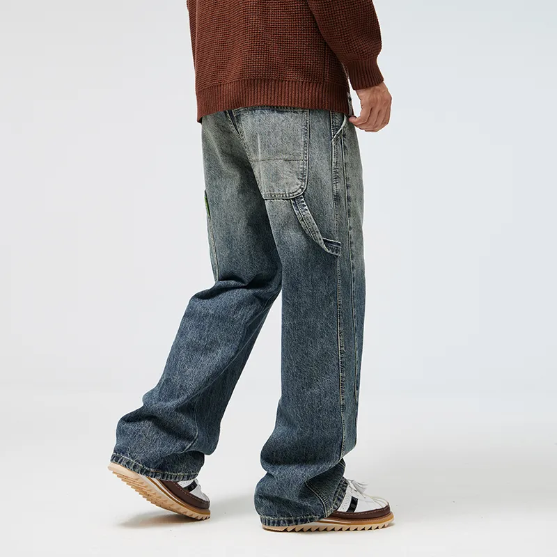SONGS ALONG Jeans Unisex Vintage Blue-5