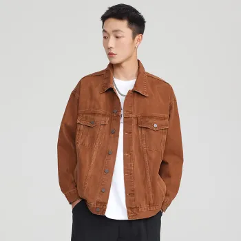 SONGS ALONG Denim Jacket Unisex Coffee