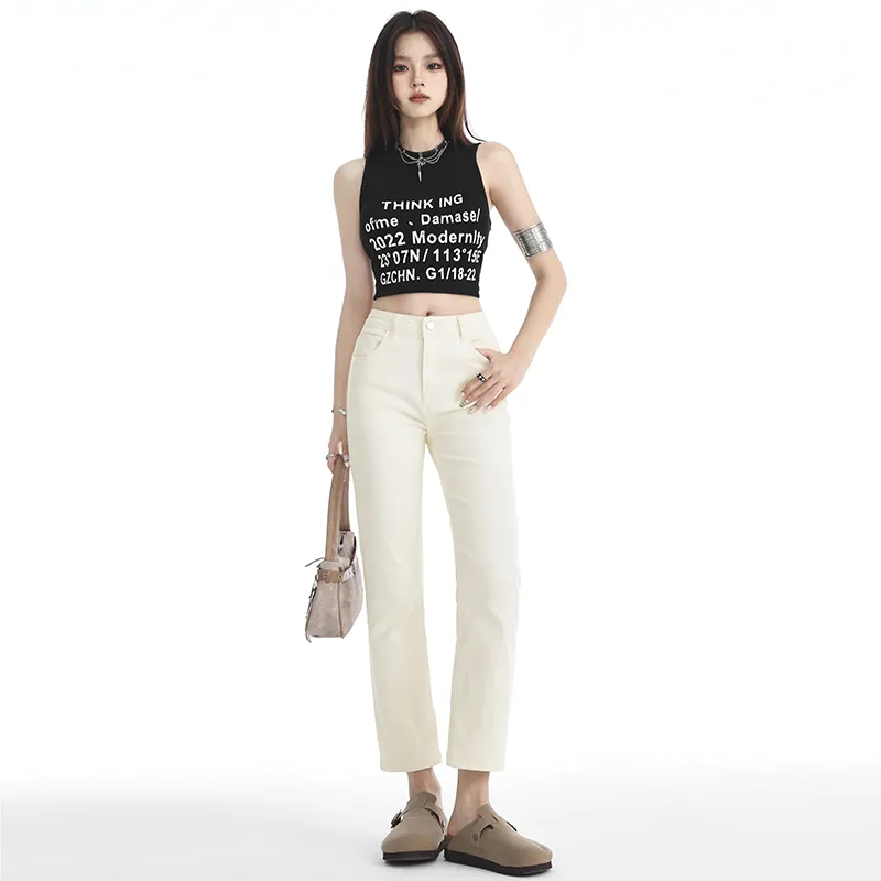 SONGS ALONG Jeans Women's Apricot-1