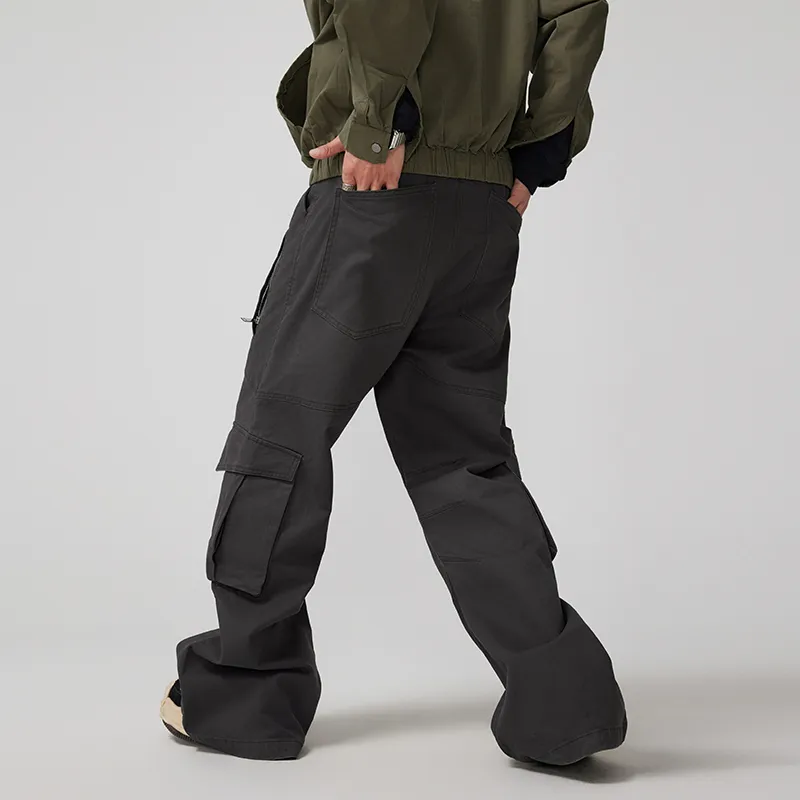 SONGS ALONG Cargo Pants Unisex Gray-2