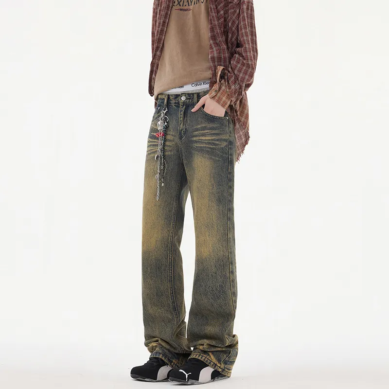SONGS ALONG Jeans Unisex Yellow Mud-3