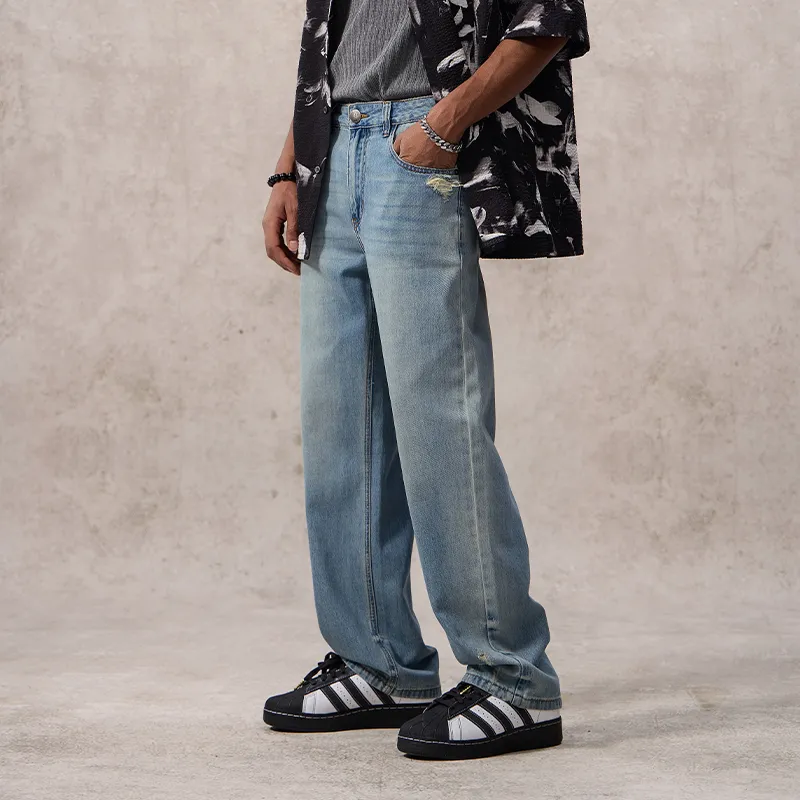 SONGS ALONG Jeans Unisex Light Blue-4