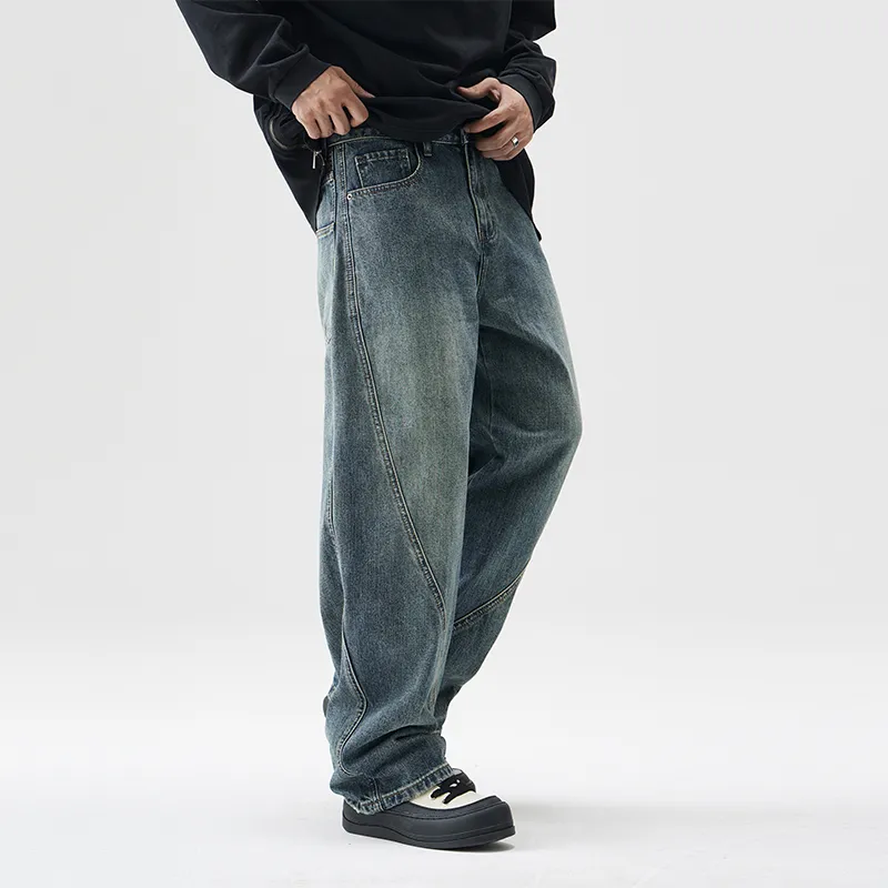 SONGS ALONG Jeans Unisex Vintage Blue-3