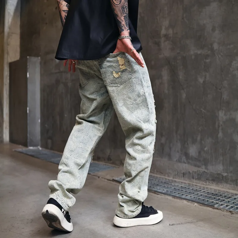 SONGS ALONG Jeans Unisex Blue-5