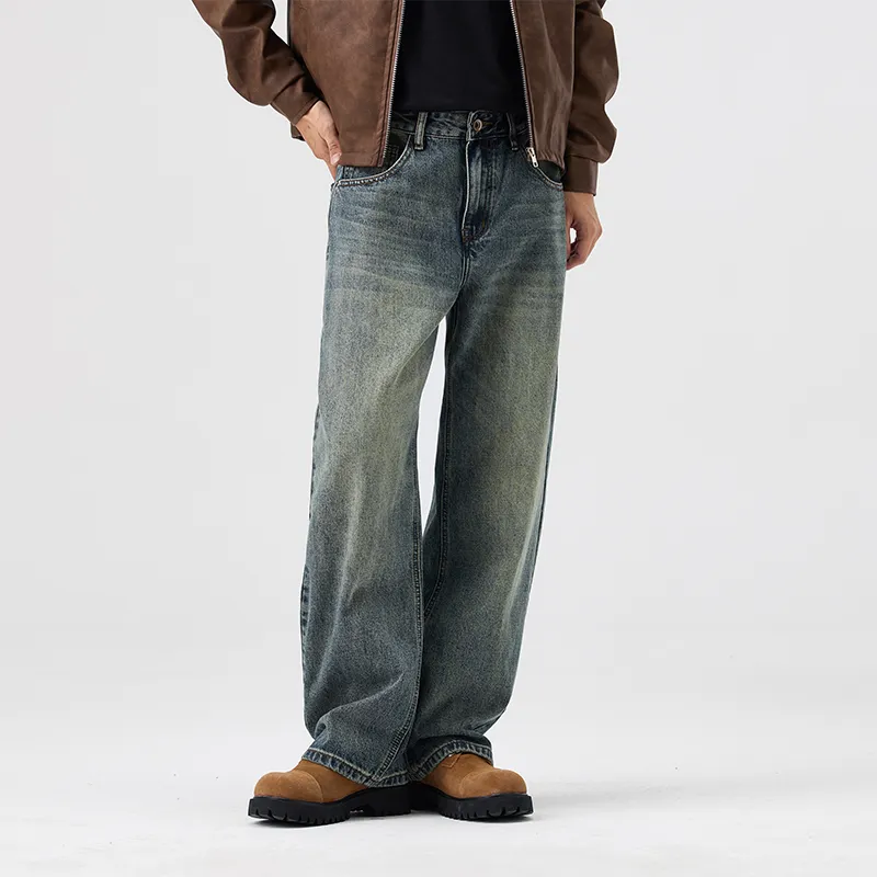SONGS ALONG Jeans Unisex Vintage Blue-3