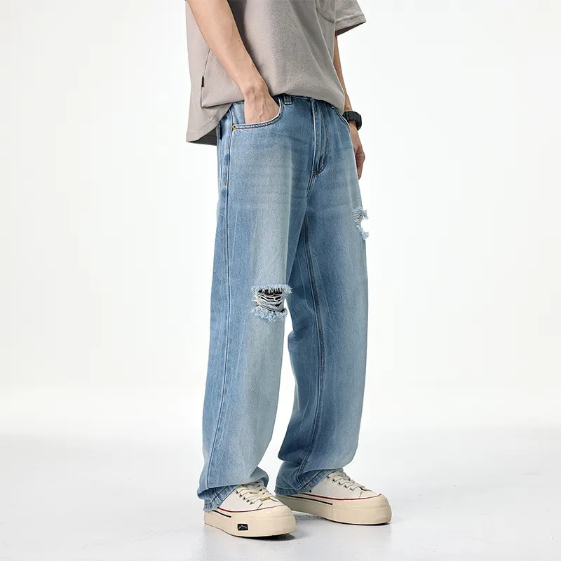 SONGS ALONG Jeans Unisex Colorful Blue-3