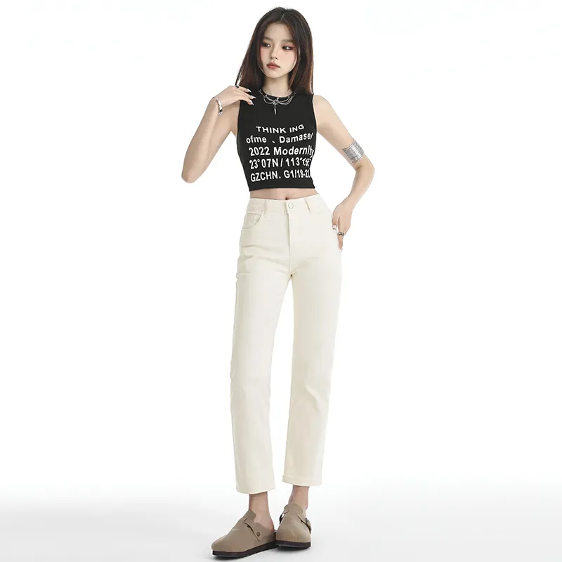 SONGS ALONG Jeans Women's Apricot-3