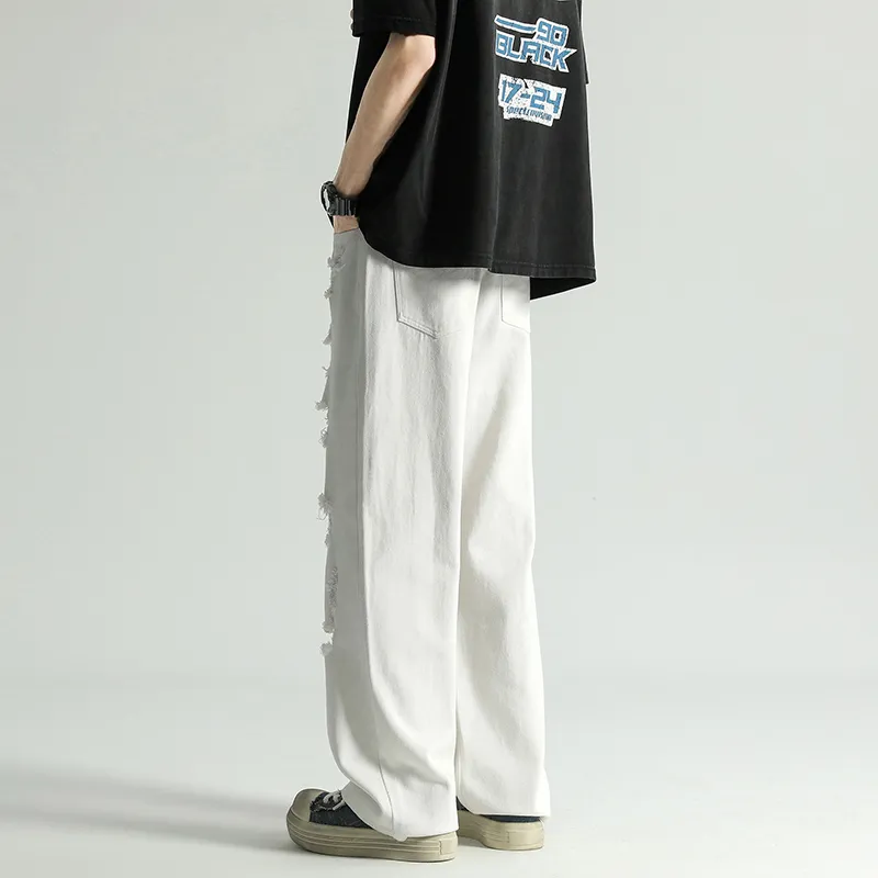 SONGS ALONG Jeans Unisex White-4