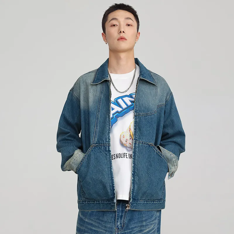 SONGS ALONG Denim Jacket Unisex Blue-1