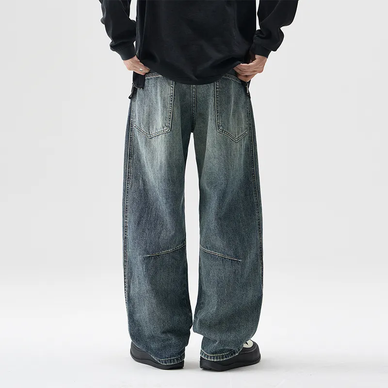 SONGS ALONG Jeans Unisex Vintage Blue-6