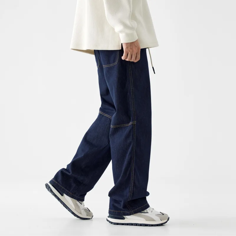 SONGS ALONG Jeans Unisex Azure Blue-5