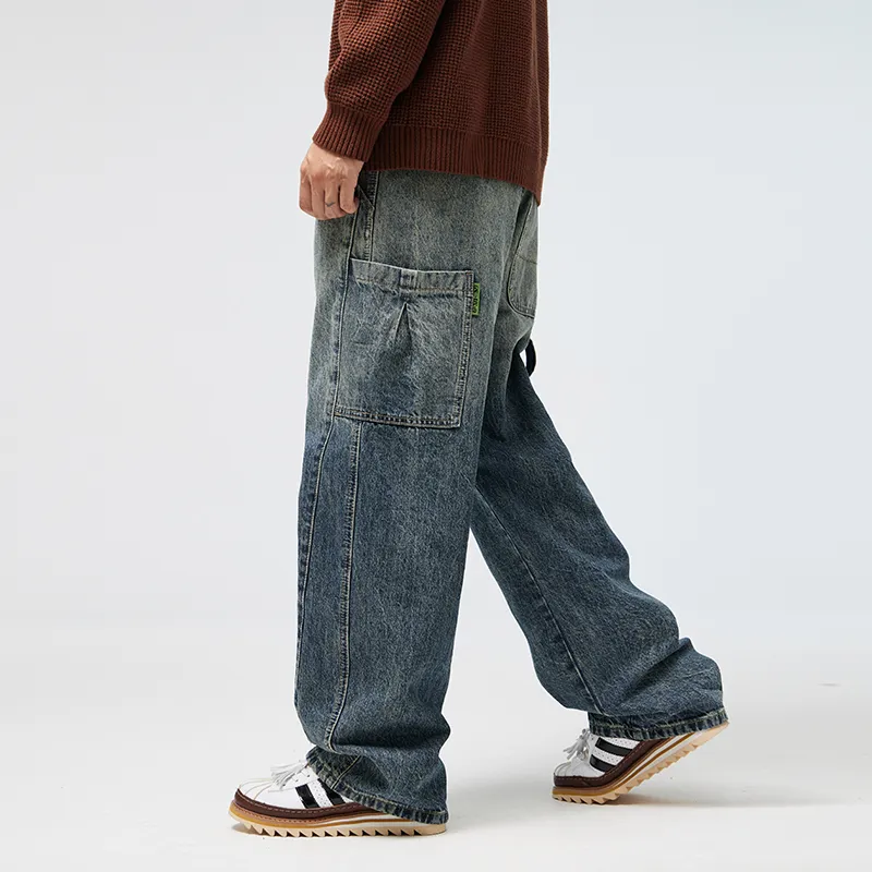 SONGS ALONG Jeans Unisex Vintage Blue-6