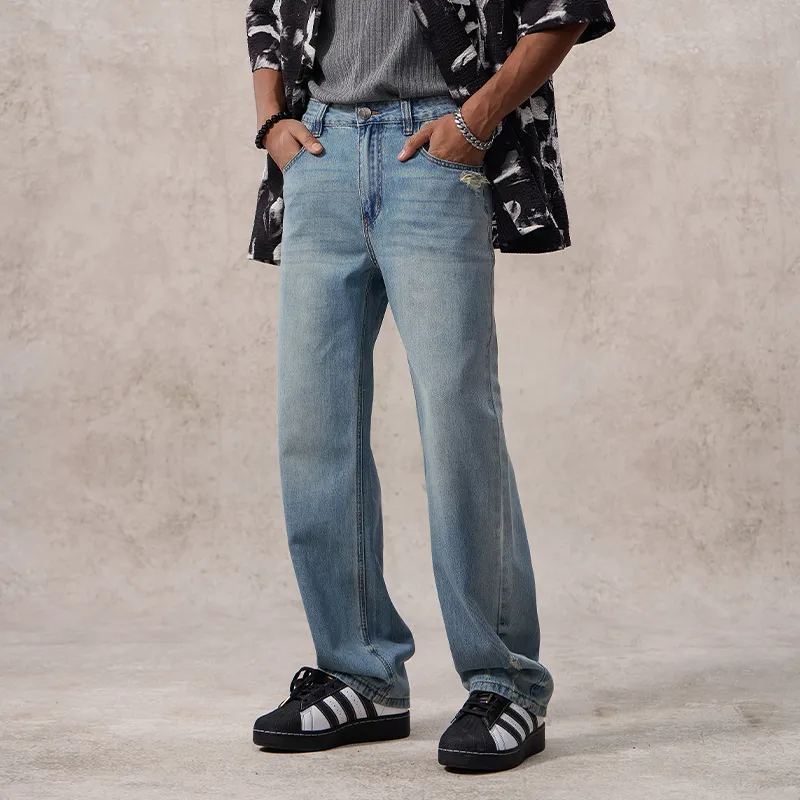 SONGS ALONG Jeans Unisex Light Blue-5
