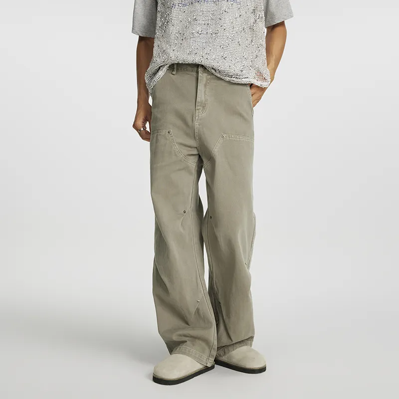 SONGS ALONG Cargo Pants Unisex Pea Green-2