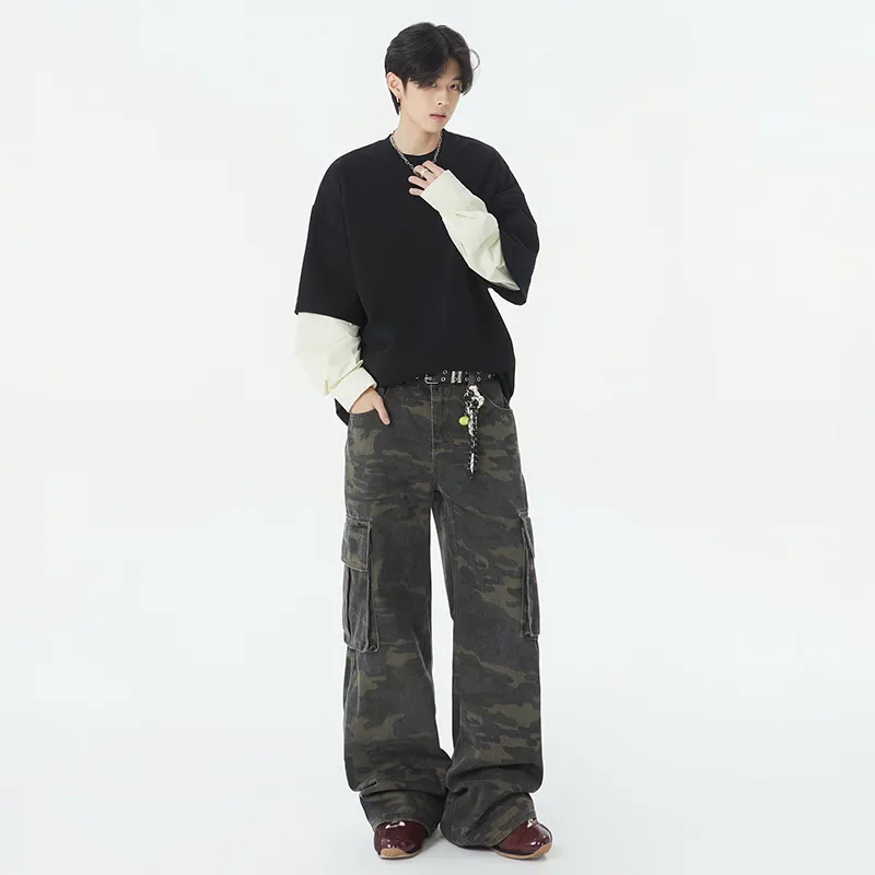 SONGS ALONG Jeans Unisex Camouflage-3