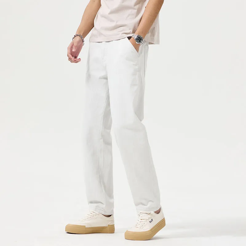 SONGS ALONG Jeans Unisex White-4
