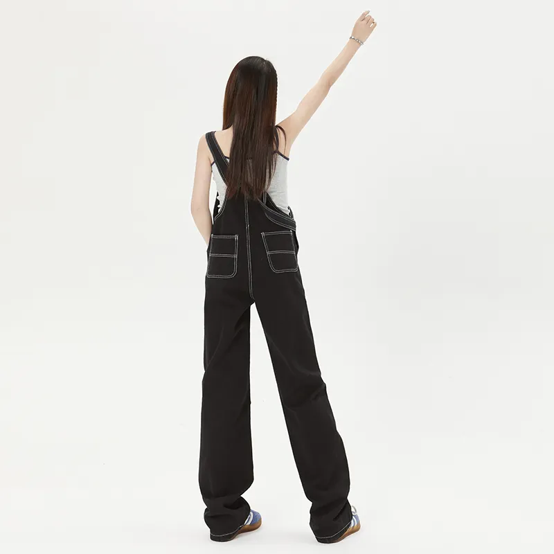 SONGS ALONG Overalls Women's Black-2