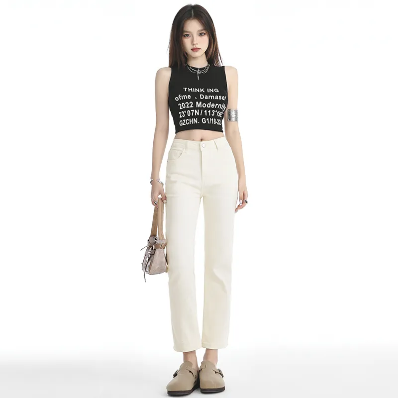 SONGS ALONG Jeans Women's Apricot-4