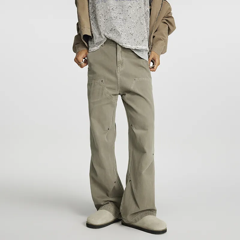 SONGS ALONG Cargo Pants Unisex Pea Green-4