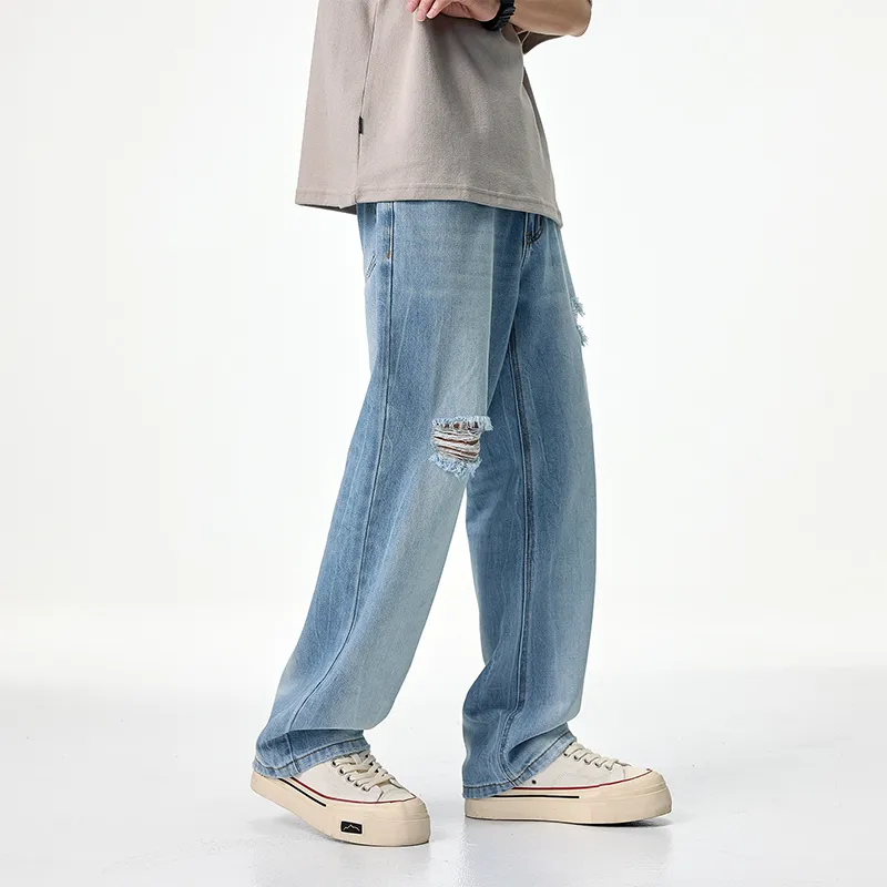SONGS ALONG Jeans Unisex Colorful Blue-5
