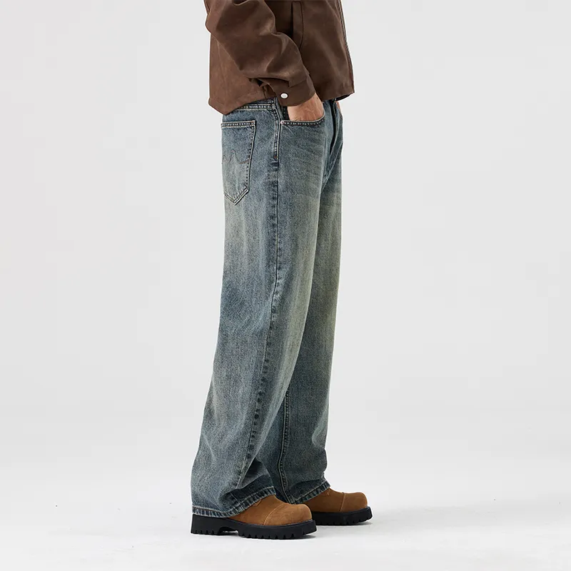 SONGS ALONG Jeans Unisex Vintage Blue-6