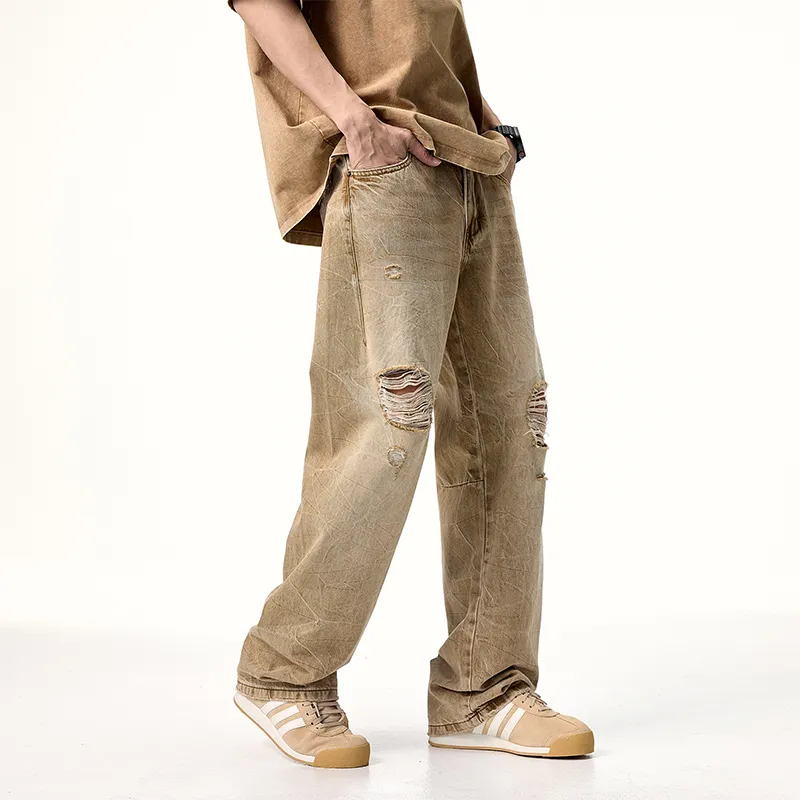 SONGS ALONG Jeans Unisex Moth Yellow-1