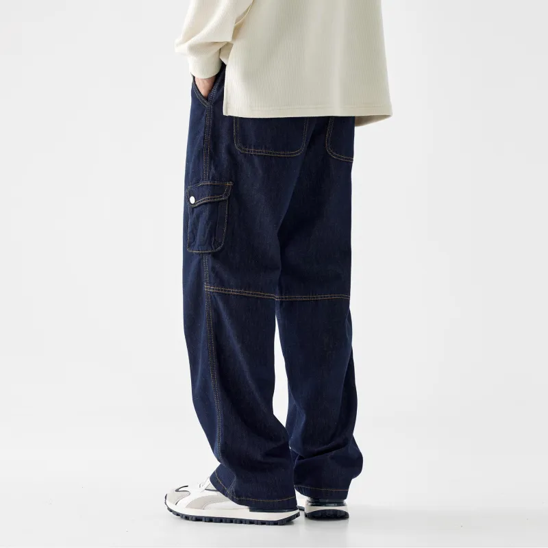 SONGS ALONG Jeans Unisex Azure Blue-6