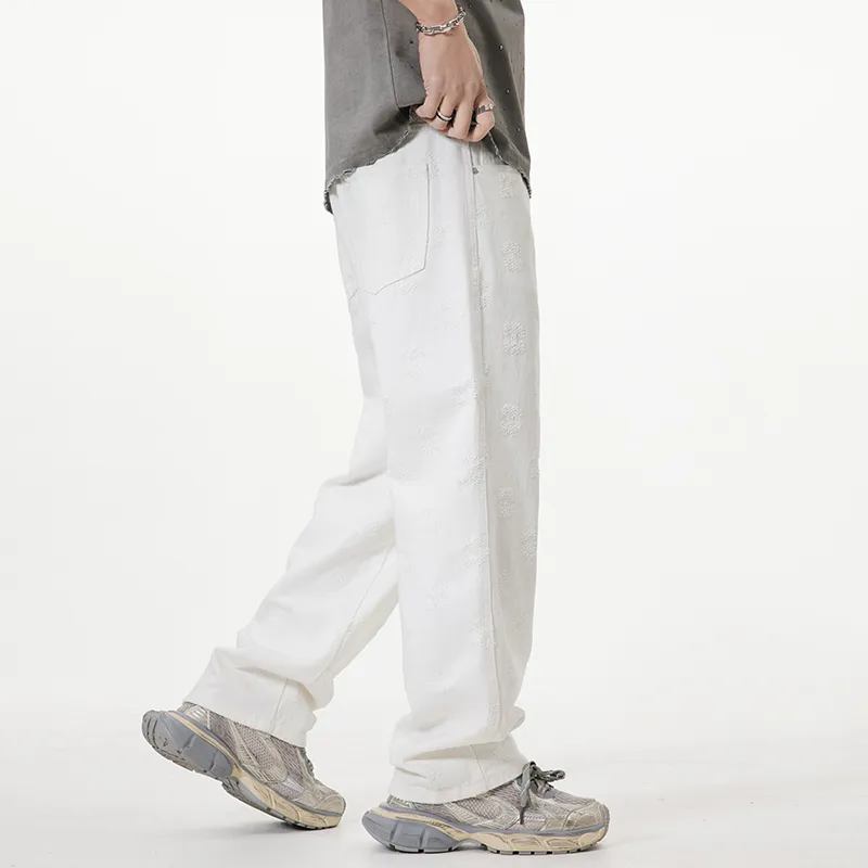 SONGS ALONG Jeans Unisex White-5