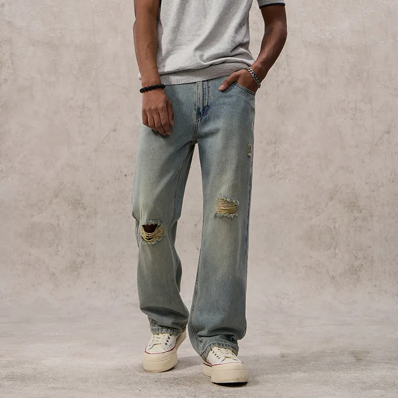 SONGS ALONG Jeans Unisex Light Blue-4