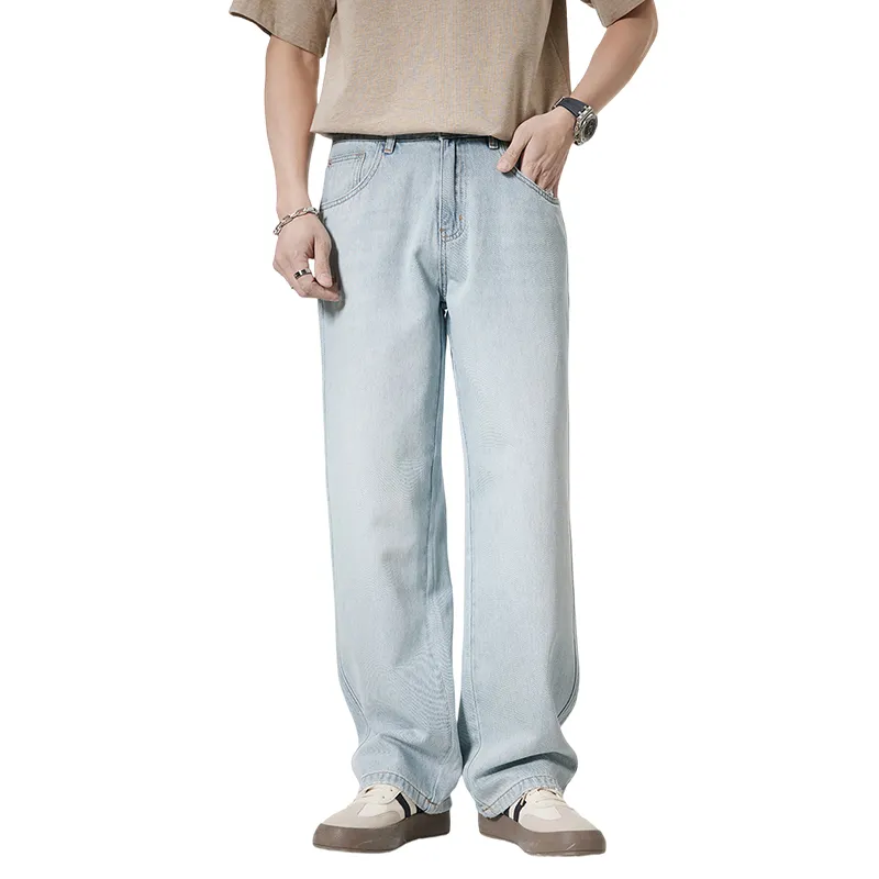 SONGS ALONG Jeans Unisex Light Blue-4